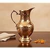 Vintage Brass Water Pitcher With Handle Ornate Floral Design Metal Drinkware Without Lid - Product Image 2