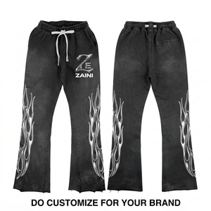 Pantalon de survêtement décontracté pour homme, coupe droite, respirant, séchage rapide, mélange de coton, logo brodé personnalisé, rose, braguette boutonnée, taille mi-haute - Product Image 1