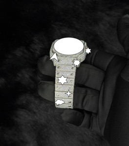 Montre mécanique automatique en acier inoxydable avec cadran en verre, couleur Moissanite VVS D, montre de luxe hip-hop unisexe, montre de créateur - Product Image 6