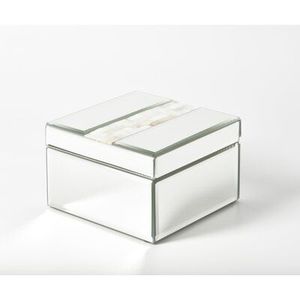 Luxury <b>Silver</b> Mirror Glass Decorative Storage Box Set Dragonfly <b>Knob</b> Premium Jewelry Vanity Organizer Boxes Home Decor Lacquered - Product Image 1