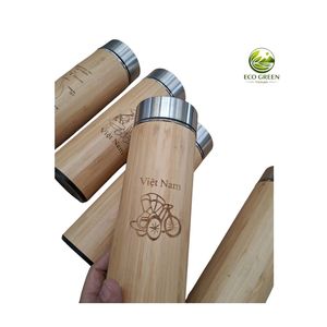 Natural Wood Bamboo Thermos Flask, Stainless Steel Inside <b>Insulated</b> Coffee <b>Mug</b>, Wholesale Business Gift - Product Image 3