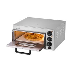 Horno Eléctrico Comercial de Acero Inoxidable de Una Sola Capa de 14 Pulgadas para Pizza, Horno de Encimera con Asa de Piedra, Uso Multipropósito - Product Image 1
