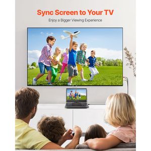 Display Portatile HD Girevole da 14 Pollici per Lettore DVD, 4,5 Ore di Autonomia, Batteria Ricaricabile Integrata, Doppi Altoparlanti, Supporto Sincronizzazione T per Casa - Product Image 6