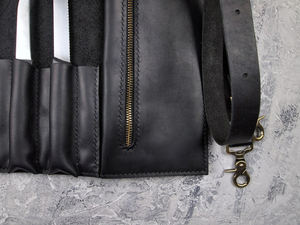 Sac de Chef en Cuir Véritable OEM Personnalisé, Robuste, Anti-Odeur, Durable, pour Ranger les Couteaux, LSKR-0038 - Product Image 4