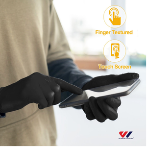 Gants en nitrile bleus jetables certifiés CE TWI, 4 mil, sans poudre, imperméables, résistants aux produits chimiques, pour examen médical et sécurité - Product Image 5