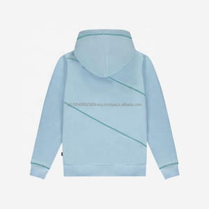 Oem Full Zip Up Hoodie Custom Winter 100% Pure Cotton Line Cremallera decorativa Sudadera Logo Printing Zip Up Hoodie para hombres - Product Image 4