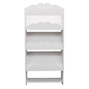 Scarpiera Bianca RT a Quattro Ripiani con Design in Legno e Pannelli in Plastica Intagliati a Smusso - Product Image 5