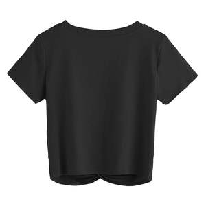 Camiseta Corta para Mujer, Estilo Contemporáneo, Cuello Redondo, Manga Corta, Corte Holgado, Informal, Ropa de Calle, Moda de Verano - Product Image 5
