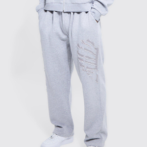 Wholesale Price <b>Distressed</b> tracksuit Men Manufacturer Custom High Quality 100% Cotton <b>Distressed</b> tracksuit - Product Image 2