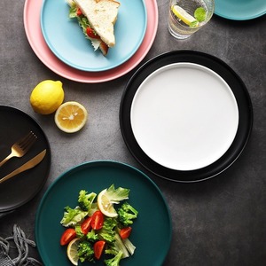 Ceramic Porcelain Dinner Plates Five Colours Minimalist Design Smooth Glossy Underglaze Microwave Dishwasher Safe Durable - Product Image 5