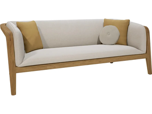 Minimalist Solid Teak Wood Outdoor <b>Garden</b> <b>Sofa</b> Set With <b>Cushions</b> <b>For</b> Patio Seating - Product Image 5