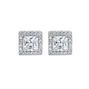 Graceful 925 <b>Silver</b> High Carbon Diamond Stud <b>Earrings</b> For Women Premium Jewelry For Bridal Wedding Engagement Anniversary Party - Product Image 1