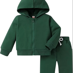 Conjunto Deportivo Informal para Usar en la Calle, Sudadera con Capucha y Pantalones, Tela de Algodón y Felpa, Suave - Product Image 1