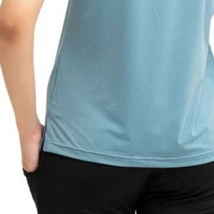 Camiseta de manga corta con cuello redondo para mujer, color azul claro, informal, ajustada, básica, ligera, para uso diario, ropa de moda para mujer - Product Image 5