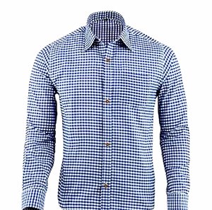 <b>Men</b>’s <b>Blue</b> Bavarian Oktoberfest Trachten <b>Shirt</b> Traditional Cotton Festival Wear S to 4XL - Product Image 1