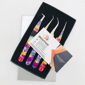 แหนบต่อขนตาแบบมืออาชีพด้ามจับเพชรปลายแหลมสเตนเลสสตีลทนทานผ่านการทดสอบด้วยมือพร้อมโลโก้ตามสั่ง - Product Image 3