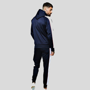 Conjunto Deportivo para Hombre, Color Azul Marino, Sudadera con Capucha y Cremallera Completa, Pantalones a Rayas, Corte Regular, Ropa de Otoño, Transpirable, Poliéster y Algodón - Product Image 5
