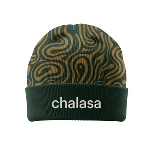 Autumn Winter New Designer Reversible Multifunctional Warm Beanie Acrylic <b>Wool</b> Jacquard Knitted Letter Pattern for <b>Men</b> Women - Product Image 1