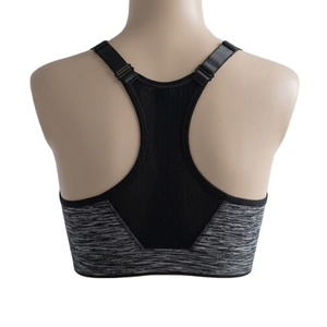 Soutien-gorge de sport sans couture en tissu Space-Dye, anti-humidité, avec bretelles réglables à boucle et dos nageur en maille, idéal pour le yoga (vente en gros) - Product Image 2