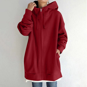 Sudadera con capucha para mujer, nueva, de calidad, con cremallera, deportiva, amplia, ligera, de manga larga, informal. - Product Image 6
