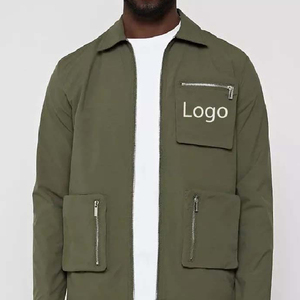 Chándal Casual Verde Oliva para Hombre, Manga Larga, Cierre Frontal con Cremallera, Bolsillos con Logotipo, Transpirable, Corte Regular, Ropa de Otoño - Product Image 2