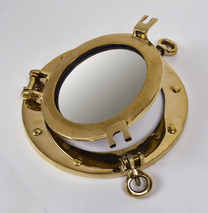 Nautical Ship Wheel Wall Decor Gold Aluminum Coastal Beach House Marine Theme Accent - Product Image 3