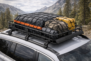 ตะกร้าบรรทุกสัมภาระบนหลังคาเหล็กแบบหนาพิเศษ, แท่นเก็บสัมภาระบนหลังคารถยนต์ SUV รถบรรทุกอเนกประสงค์ รับน้ำหนักได้ 200 ปอนด์ GAPCGC002 - Product Image 6