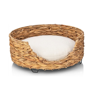 Wholesale Woven Water Hyacinth Round Cat <b>Bed</b> Decorative Pet Dog <b>Bed</b> with Soft <b>Cushion</b> Made in Vietnam - Product Image 1