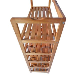 Scarpiera Semplice in Legno a 5 Ripiani per 6 Paia di Scarpe, Colore Legno Naturale - Product Image 6