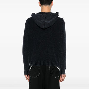 เสื้อฮู้ดถักนิตติ้งสำหรับผู้ชาย ผสมขนแกะเมอริโนและแคชเมียร์ อบอุ่น สวมใส่สบาย คลาสสิก หรูหรา ผลิตตามสั่ง (OEM) - Product Image 4