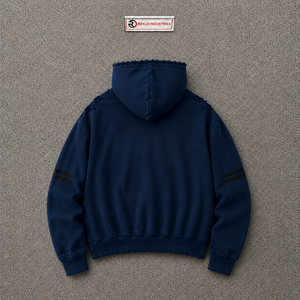เสื้อผ้าผู้ชายคุณภาพสูงทรงโอเวอร์ไซส์ สีกรมท่า ผ้าฝ้ายเฟรนช์เทอร์รี่ มีกระเป๋าหน้า ปักโลโก้ สวมใส่สบายในฤดูหนาว - Product Image 6