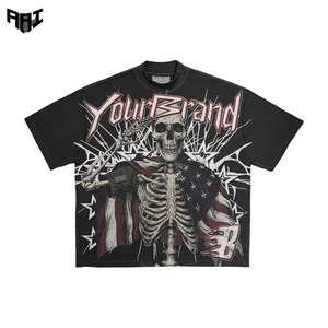 Camisetas con Estampado DTG Estilo Y2K Americano, Tendencia 2026, para Hombre, Corte Cuadrado, Venta al Por Mayor, Fabricante de Ropa Urbana Personalizada, Ropa Casual de EE. UU. - Product Image 1