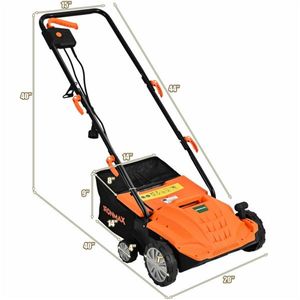 Aireador de Césped Eléctrico Naranja de 13 Pulgadas con Bolsa de Recolección y Cuchillas Extraíbles, Aireadores de Césped Manuales - Product Image 5