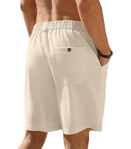 กางเกงขาสั้นลำลองผู้ชายสำหรับฤดูร้อน ผ้าเทอร์รี่ แห้งเร็ว กันยับ ปักลายชายผ่า เอวยางยืดสูง ระบายอากาศได้ดี ทรงหลวม - Product Image 2