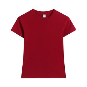 เสื้อยืดผู้หญิงคุณภาพสูงแบบใหม่ เนื้อผ้ายืดหยุ่น ผลิตจากเส้นด้ายคอตตอนผสมสแปนเด็กซ์ ระบายอากาศได้ดี สีชมพูพื้น ผลิตโดยผู้ผลิตเสื้อผ้าแบบย้อมสีพื้น - Product Image 1