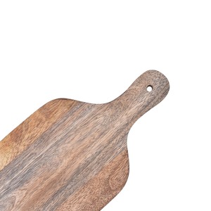 Tabla de servir de madera artesanal de diseño real, duradera, ecológica, con asa e incrustaciones florales, gruesa, para cocina, comedor y queso. - Product Image 6