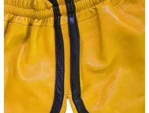 Shorts en cuir vert décontractés pour femmes SKI INTERNATIONAL, design personnalisé de haute qualité, respirants, doux, taille mi-haute élastique avec doublure - Product Image 2