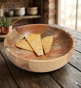 Bols à fruits mixtes en bois d'acacia manguier faits à la main modernes Bol à pâte en bois de qualité pour la maison et l'hôtel Conception de joint en bois d'acacia manguier - Product Image 1