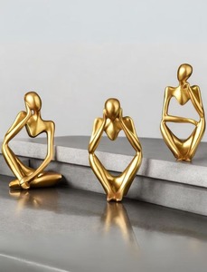 Modern <b>Gold</b> Plated Deer Figurine Sculpture Set of 2 Artistic Tabletop Decor for Living Room <b>Christmas</b> <b>Decoration</b> - Product Image 6