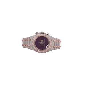 Mens Luxury Quartz Movement Stainless Steel Simple Iced White Gold VVS Moissanite Diamond Hip Hop Custom High Quality Full Pave - Product Image 1