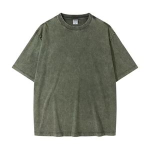 <b>Acid</b> Wash Heavyweight Oversized <b>Drop</b> Shoulder Street Style Plus Size T-Shirt 100% Organic Cotton OEM Supplier Bangladesh - Product Image 4