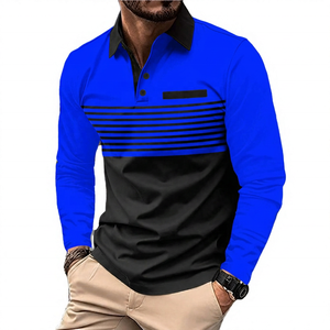 Men's Anti-Wrinkle Embroidered Short Sleeve Color Blocked <b>Striped</b> Zipper for <b>Shirt</b> Casual Knitted Top <b>White</b> Navy <b>Black</b> - Product Image 4