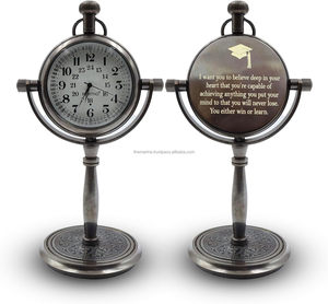 Antique Brass Nautical Desk <b>Clock</b> Unique Gift Ideas for Men & Women Analog <b>Table</b> <b>Clock</b> Engraved Shelf <b>Clock</b> - Product Image 1