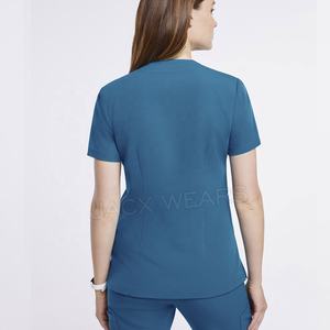 Uniforme médical confortable de gommages infirmiers hospitaliers de qualité supérieure avec ensembles de gommage en polyester spandex de qualité supérieure avec logo personnalisé - Product Image 4