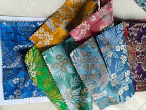 ผ้าไหมลายดอกโบรเคด 100% ทอแบบแจ็คการ์ด ผ้าตกแต่งบ้านเนื้อผ้าเมทัลลิก - Product Image 2