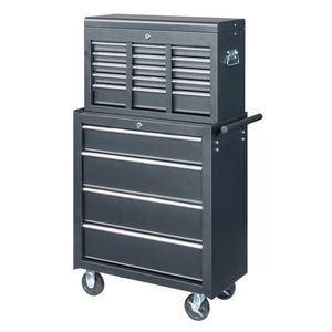 Cassetta degli attrezzi pratici in acciaio nero per l'organizzazione e lo stoccaggio - Product Image 4