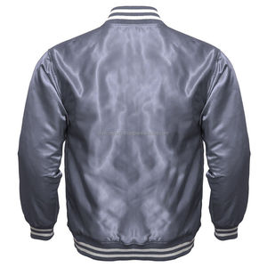 2026 Hot Sale Custom Made Men's <b>Light</b> Weight Satin Letterman Bomber <b>Jacket</b> Casual School Baseball <b>Jackets</b> - Product Image 2