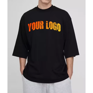 T-shirt unisexe en coton imprimé 100 % OEM, coupe extrême oversize, 200 g, style streetwear hip-hop vintage, vierge, pour hommes, vente en gros - Product Image 3