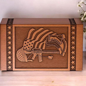 Wooden Urn Box with Magnetic Closure Artistic Wooden Cremation Urn for <b>Memorial</b> Gift urn by AYAANS - Product Image 6
