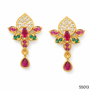 ต่างหูแบบติดหูทรง Asscher ประดับคริสตัลและเพชรเทียมสีทอง ดีไซน์ดั้งเดิมจาก MOLL JEWELLERS เหมาะสำหรับงานปาร์ตี้สำหรับผู้หญิง - Product Image 1